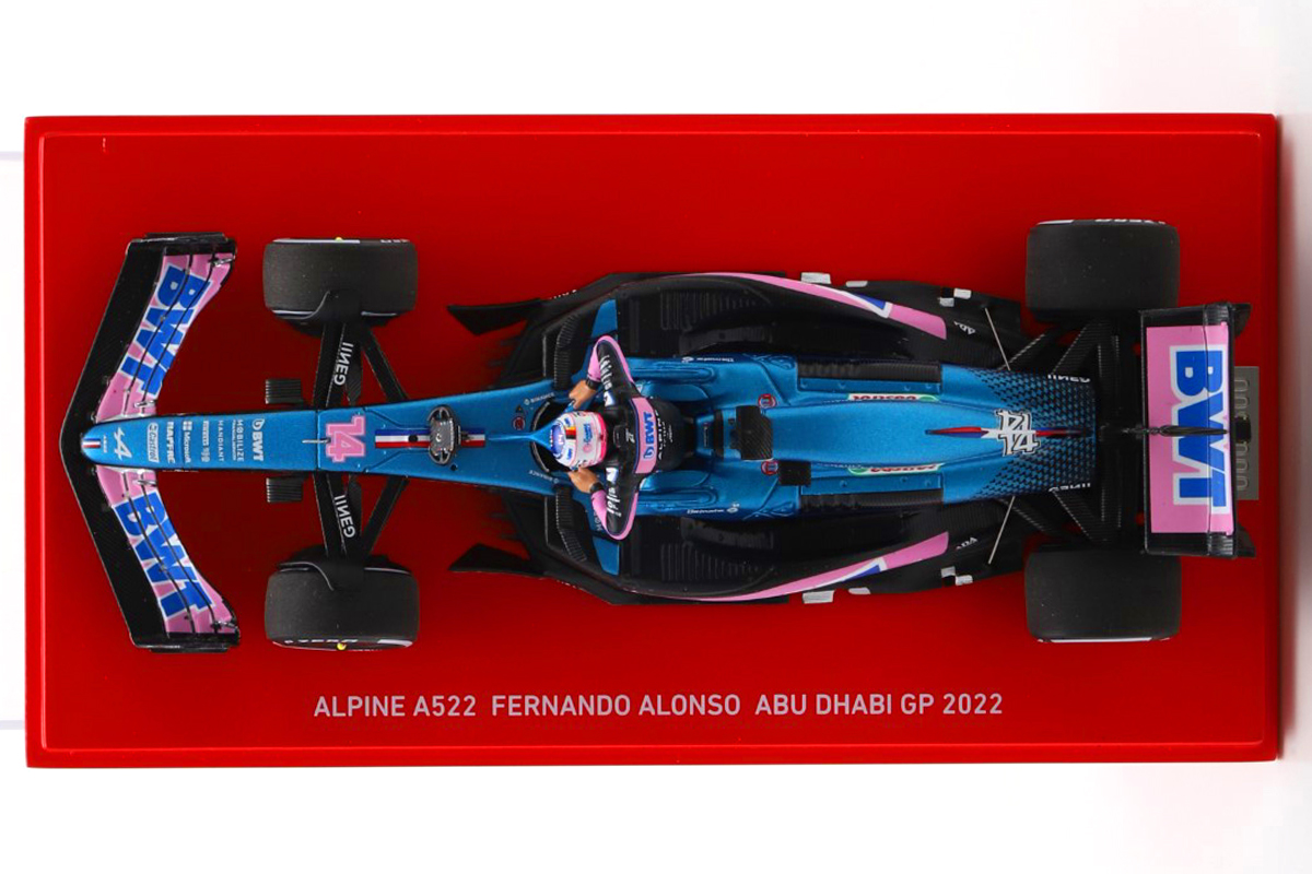 Alpine A522 Fernando Alonso F1 Abu Dhabi GP 2022 WITH TEAM ENSTONE 1:43