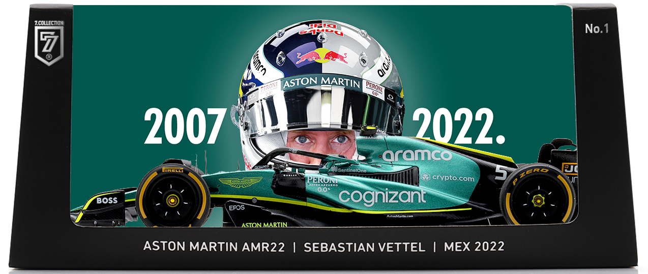 Aston Martin AMR22 Sebastian Vettel F1 MEXICAN GP 2022 Danke Didi 1:43 by 7.COLLECTION