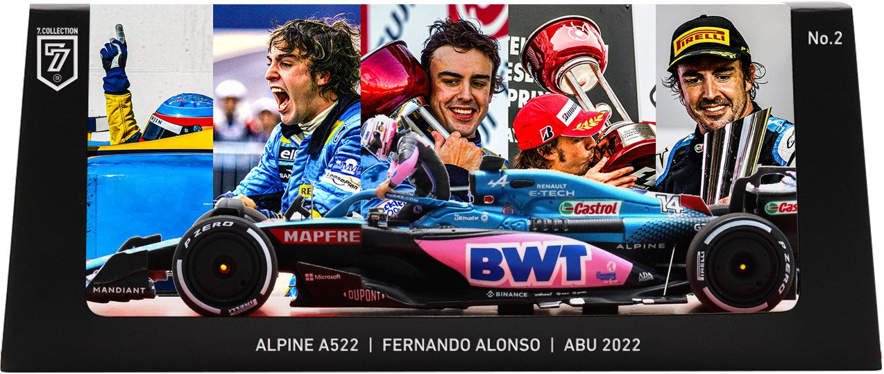 Alpine A522 Fernando Alonso F1 Abu Dhabi GP 2022 WITH TEAM ENSTONE 1:43 by 7.COLLECTION