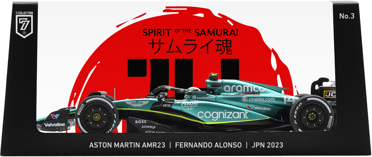 Aston Martin AMR23 Fernando Alonso F1 Japanese GP 2023 SPIRIT OF THE SAMURAI 1:43 by 7.COLLECTION